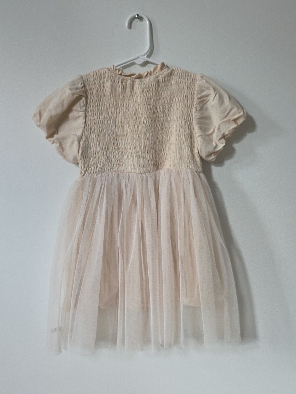 Donsje Girls Pale Beige Linen & Tulle Dress, Size 3/4Y - Picture 3 of 7